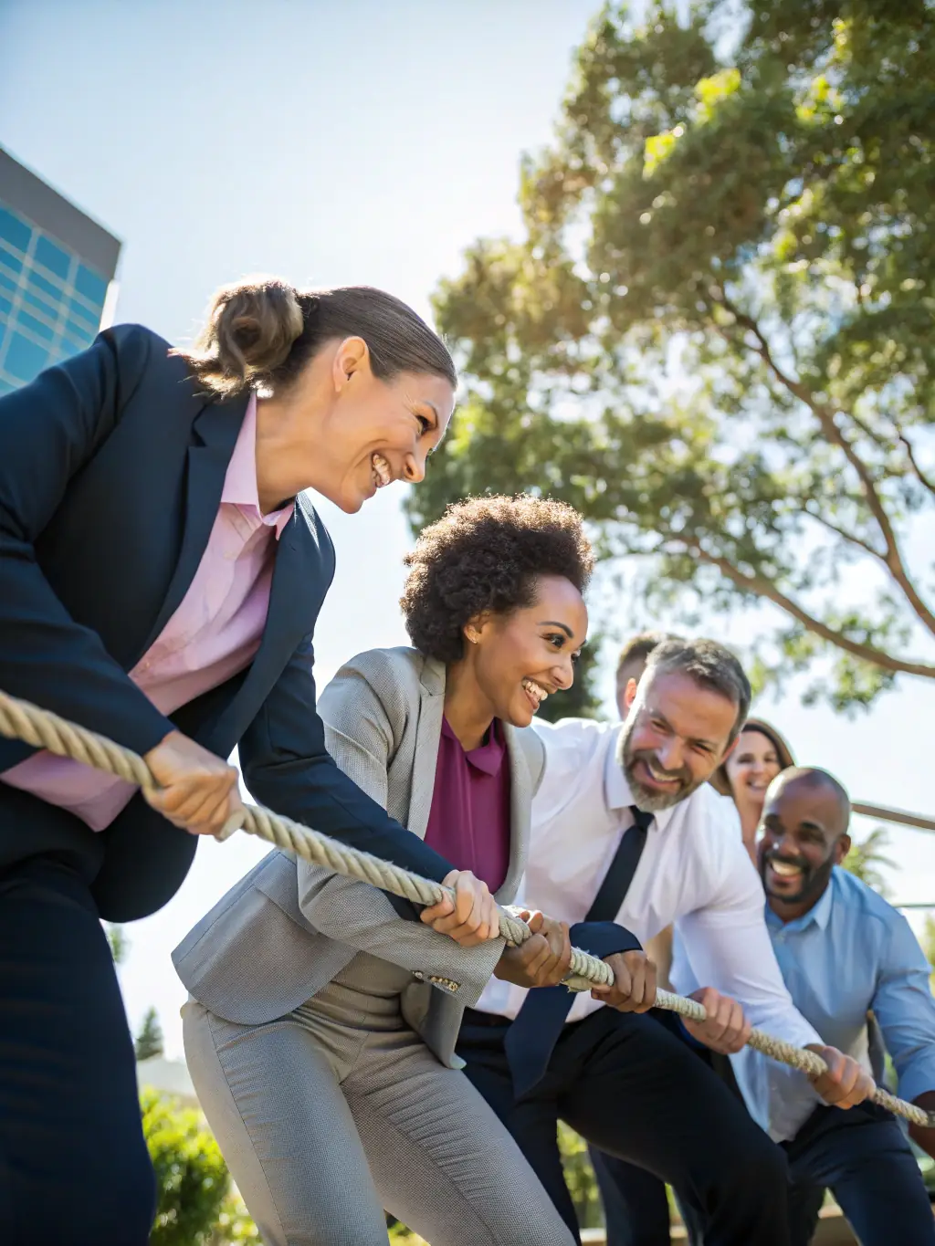 A diverse group of UNION SPORTIVE LONZACOISE 96 members participating in a team-building activity, emphasizing inclusivity and camaraderie.