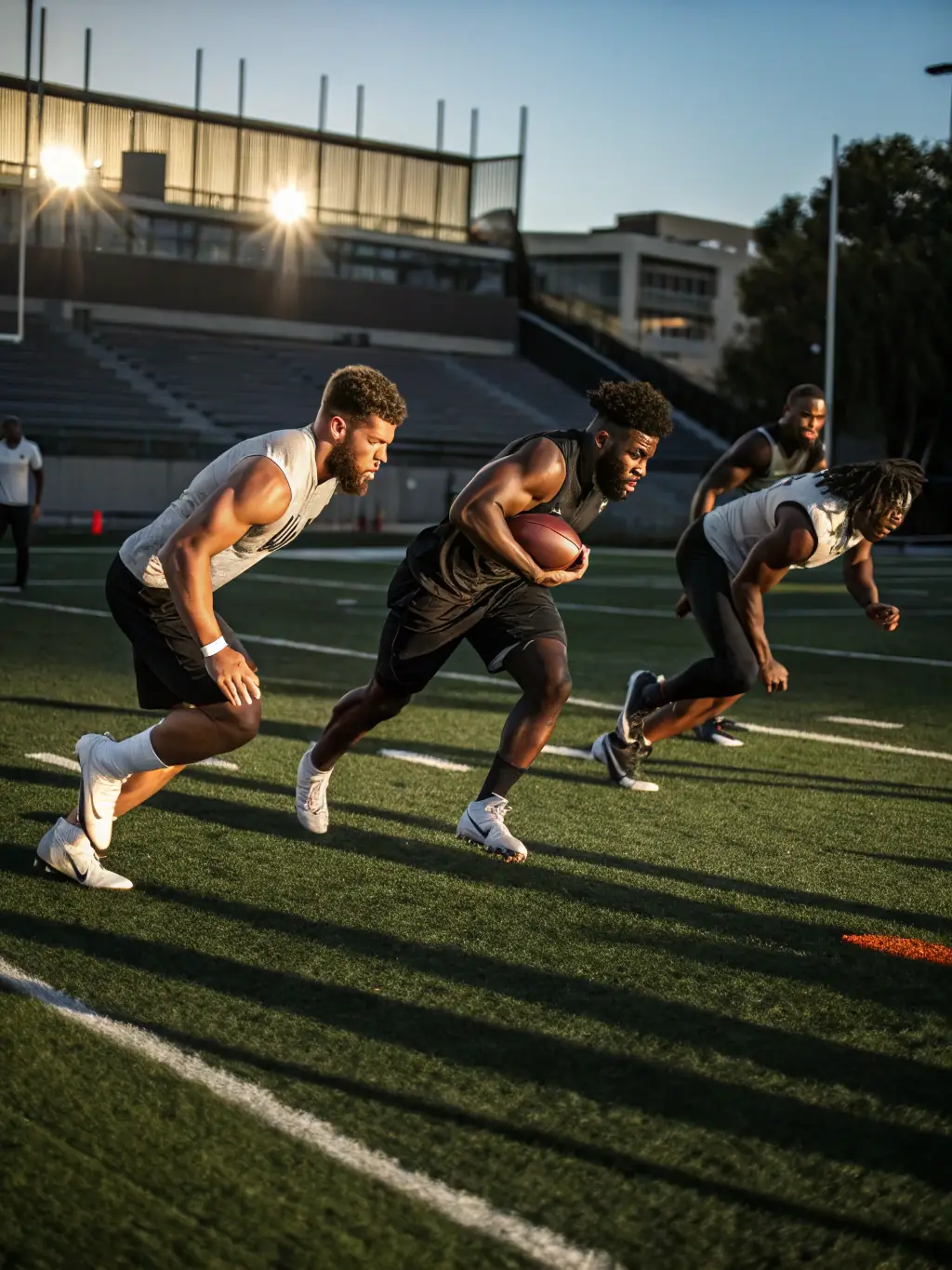 A dynamic action shot of a UNION SPORTIVE LONZACOISE 96 football team competing in a local match, showcasing their skills and teamwork.
